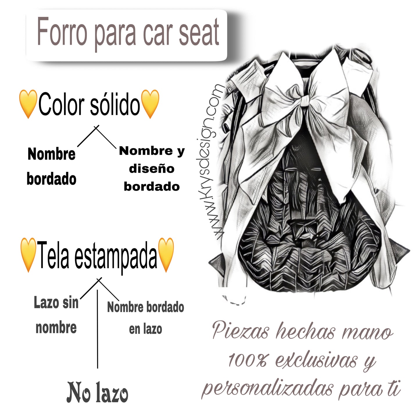 Conjuntos personalizados para car seat / por pedido