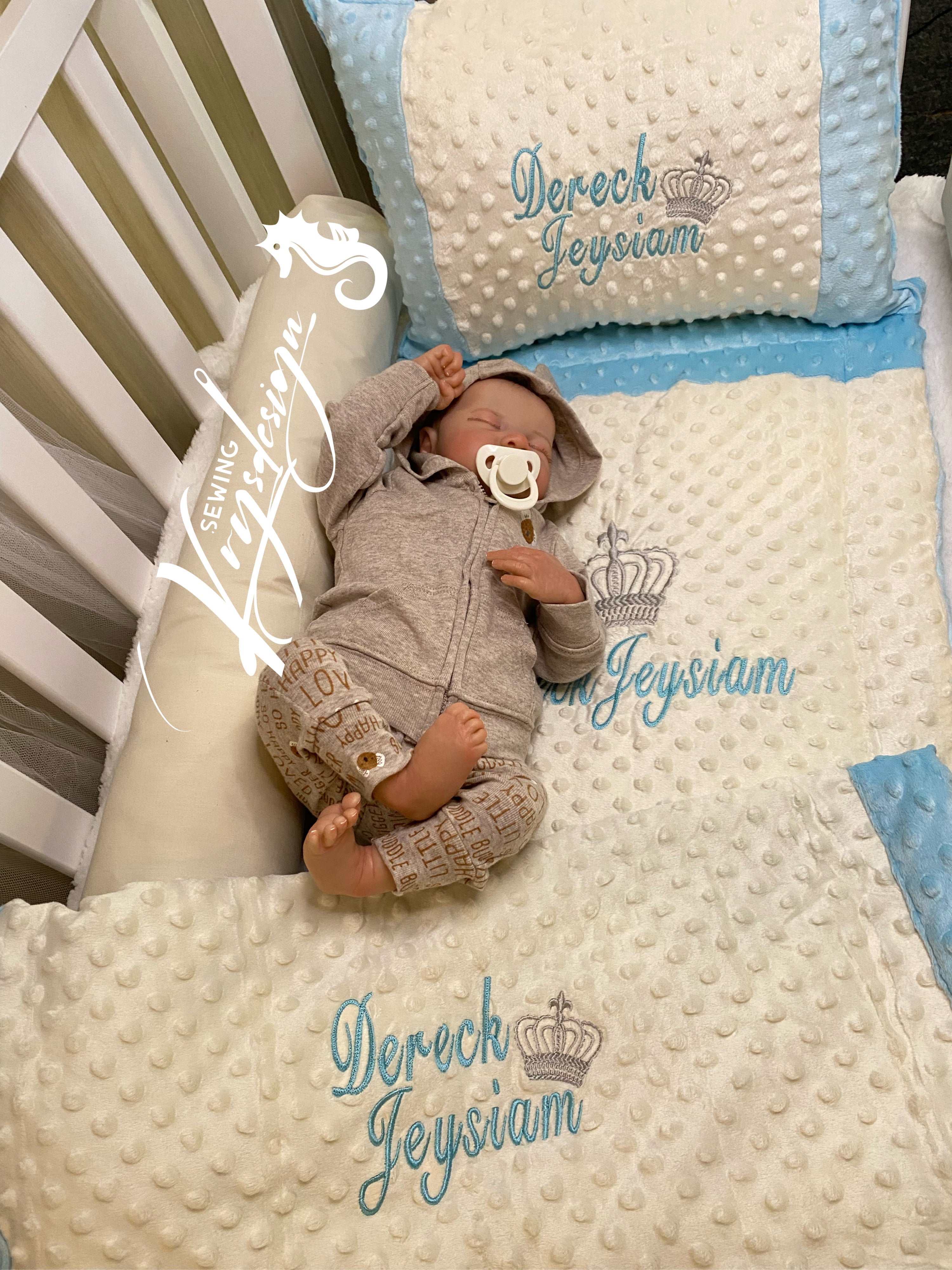 Custom mini crib clearance bedding